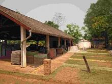 Large guttered roof with rain water collection tank at the CVBT